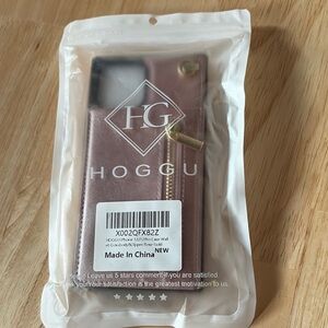 iPhone case for 12/12 Pro plus wallet crossbody & zipper rose gold